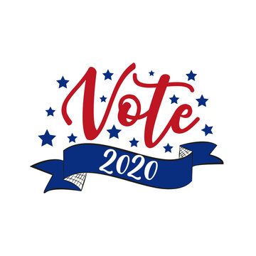Vote 2020 - Presidential Election 2020 in United States. Vote day, November 3. US Election. Patriotic american element. Poster, card, banner and background. Vector illustration