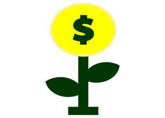 Money tree outline icon black color. Vector Illustration