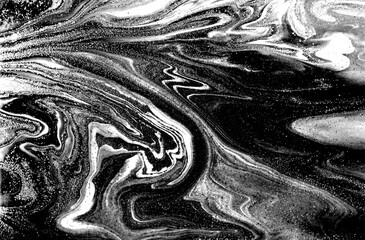 Marbled black and white pattern. Abstract monochrome background