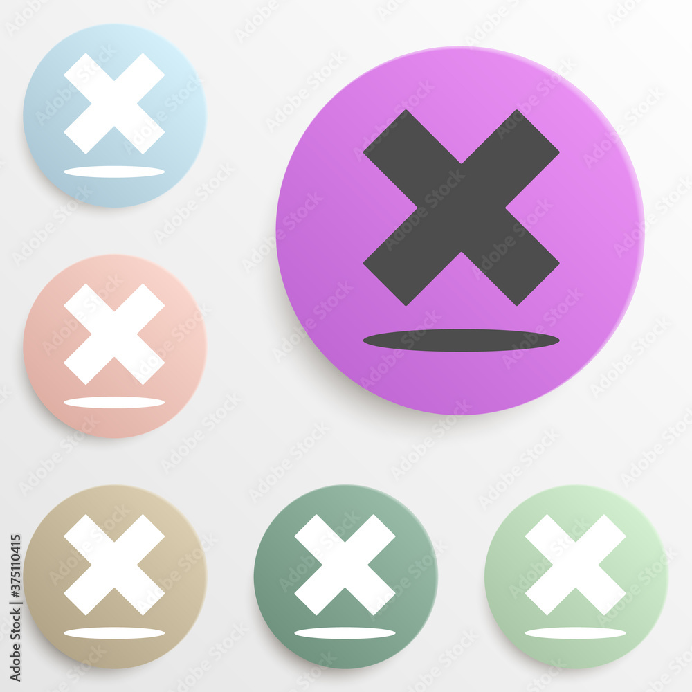 Poster ban sign badge color set. simple glyph, flat vector of web icons for ui and ux, website or mobile ap