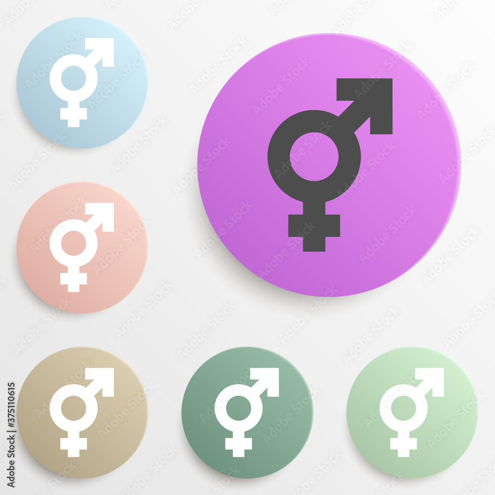 Poster transgender sign badge color set. simple glyph, flat vector of web icons for ui and ux, website or m
