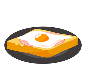 ハムエッグとトーストの朝食セットのベクターイラスト
タイトル変更