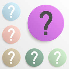 question mark badge color set. Simple glyph, flat vector of web icons for ui and ux, website or mobile application