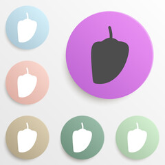 pepper badge color set. Simple glyph, flat vector of web icons for ui and ux, website or mobile application