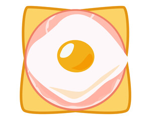 ハムエッグとトーストの朝食セットのベクターイラスト
タイトル変更
