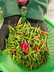 red and green chili peppers