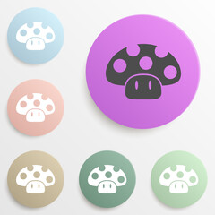 Obraz premium mushroom badge color set. Simple glyph, flat vector of web icons for ui and ux, website or mobile application
