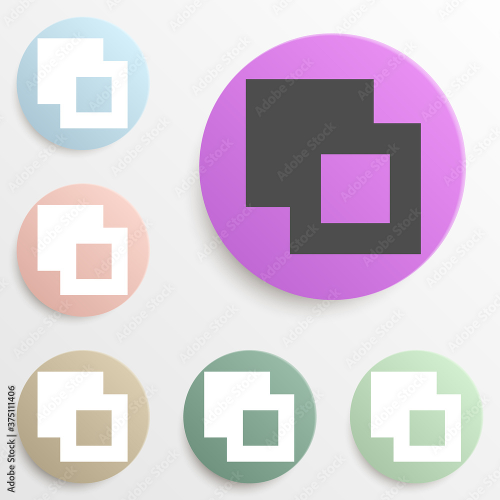 Poster cut sign badge color set. simple glyph, flat vector of web icons for ui and ux, website or mobile ap