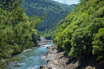 Fototapeta na wymiar River in Arashiyama, Kyoto