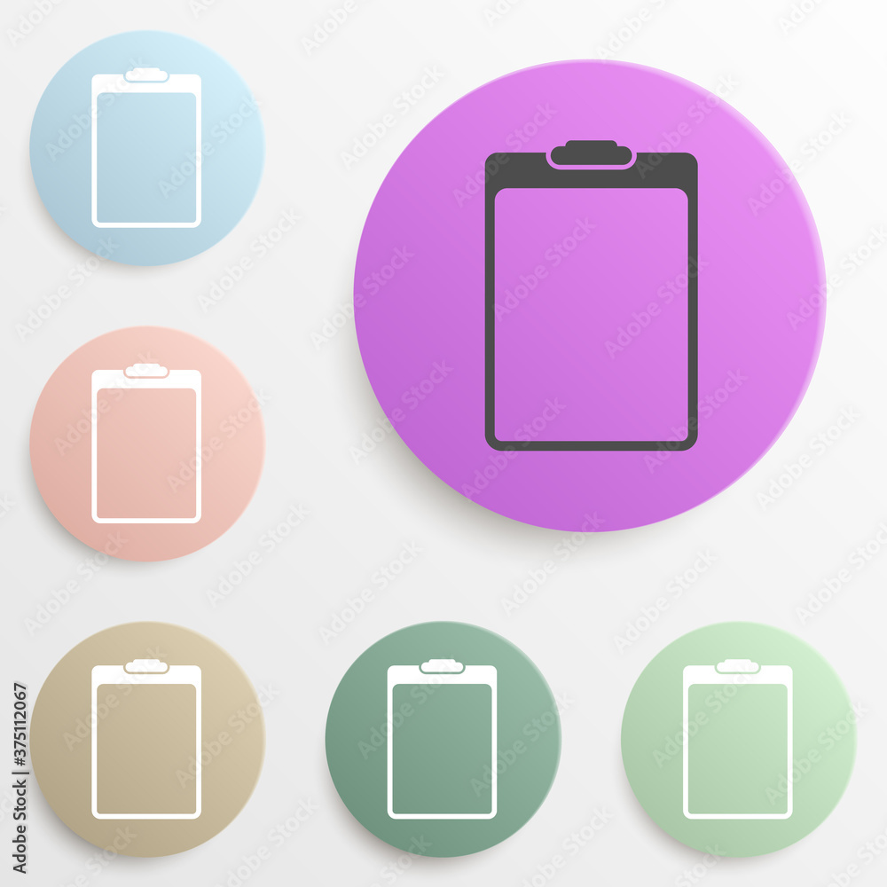 Poster paper tablet badge color set. simple glyph, flat vector of web icons for ui and ux, website or mobil