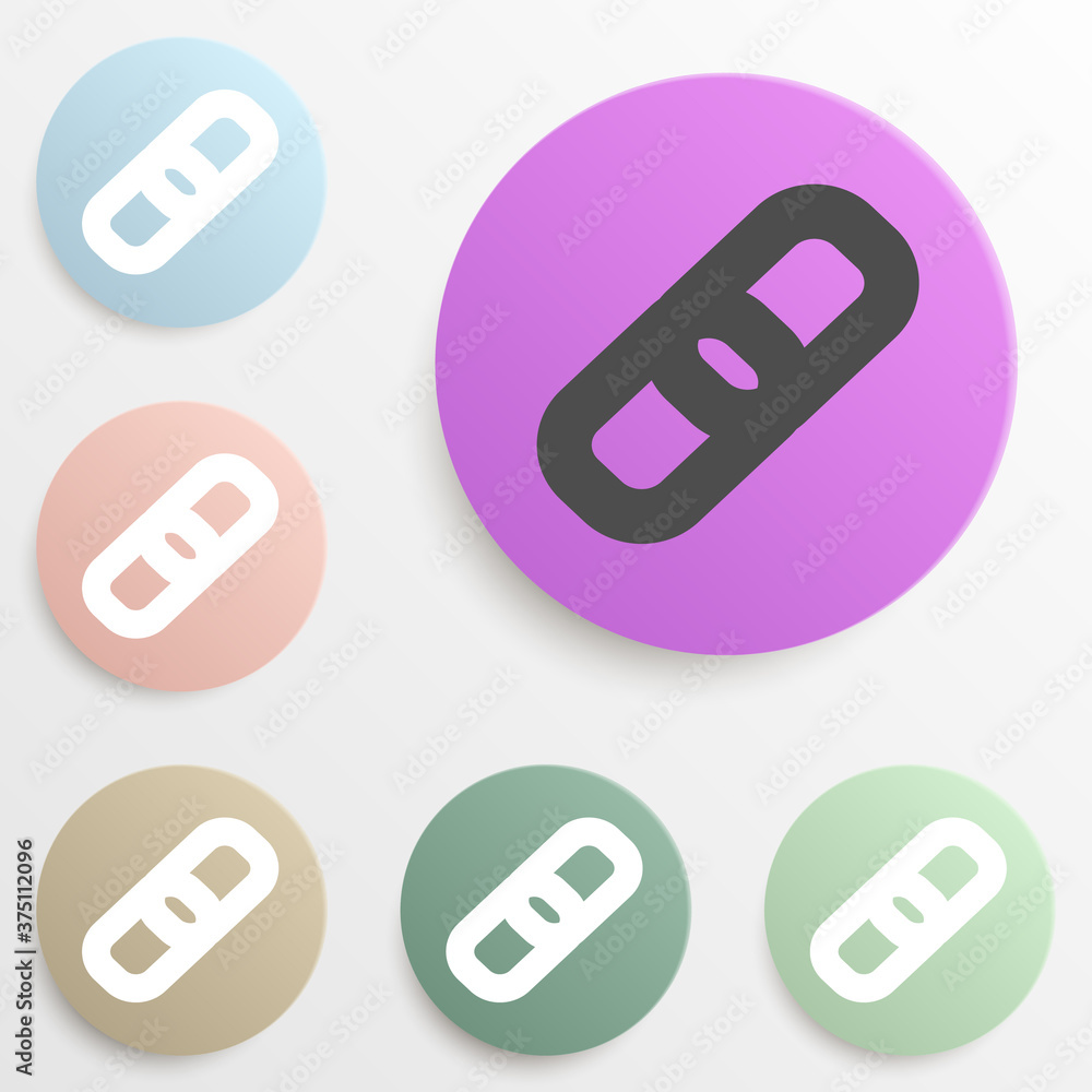 Poster attach sign badge color set. simple glyph, flat vector of web icons for ui and ux, website or mobile