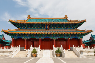 Yu or Wealth Gate in restored Prince's Palace, initially built in 14th century for prince of Dai, Zhu Gui in early Ming Dynasty, Datong Old City, Shanxi, China.