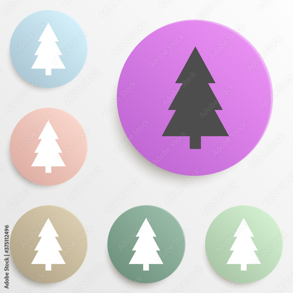 Poster tree badge color set. simple glyph, flat vector of web icons for ui and ux, website or mobile applic