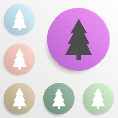 tree badge color set. Simple glyph, flat vector of web icons for ui and ux, website or mobile application