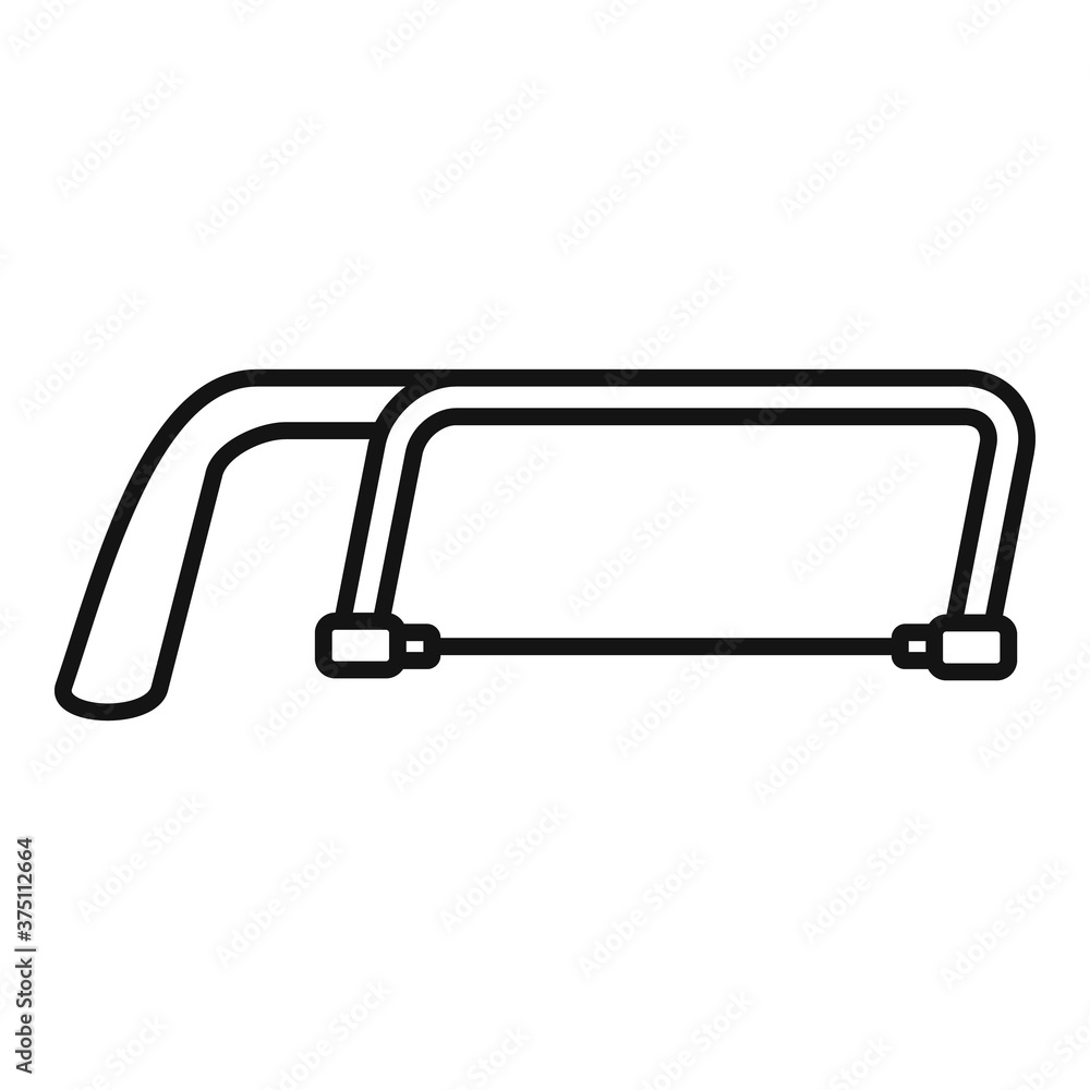 Poster hand hacksaw icon. outline hand hacksaw vector icon for web design isolated on white background