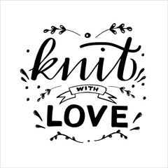 Vector Lettering Knitting with Love
