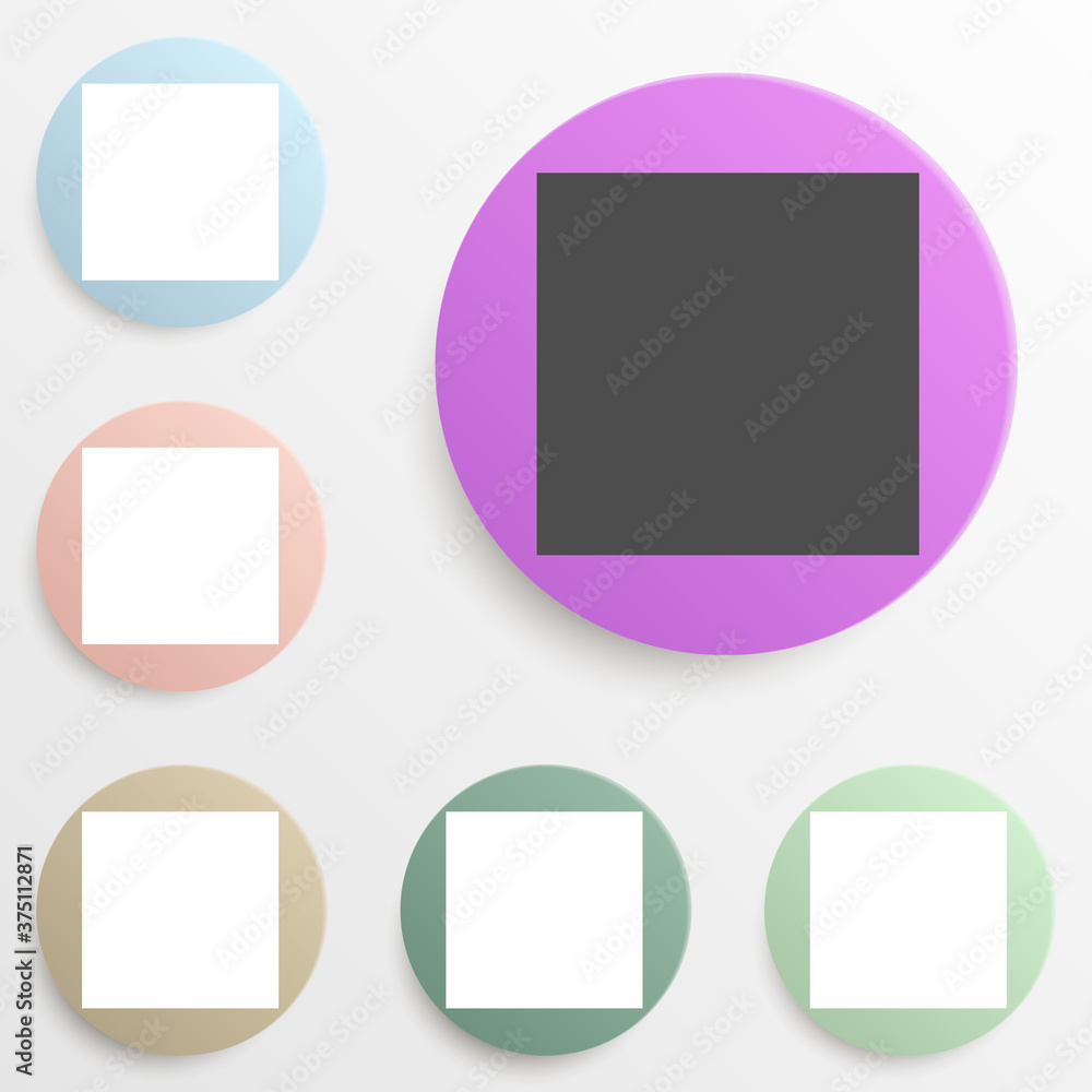 Poster square badge color set. simple glyph, flat vector of web icons for ui and ux, website or mobile appl