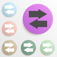 arrows of different directions badge color set. Simple glyph, flat vector of web icons for ui and ux, website or mobile application