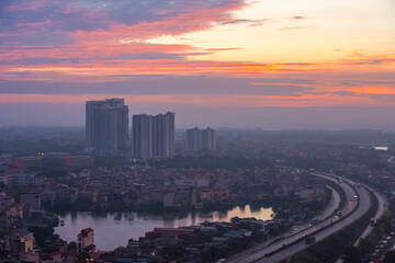 Sunrise over HaNoi