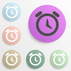 alarm clock badge color set. Simple glyph, flat vector of web icons for ui and ux, website or mobile application