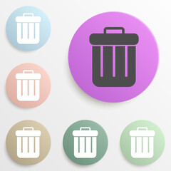 trash box badge color set. Simple glyph, flat vector of web icons for ui and ux, website or mobile application