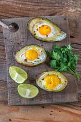Baked eggs in avocado