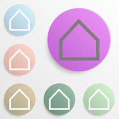 Centered house badge color set. Simple glyph, flat vector of web icons for ui and ux, website or mobile application