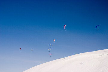 paragliding in the sky