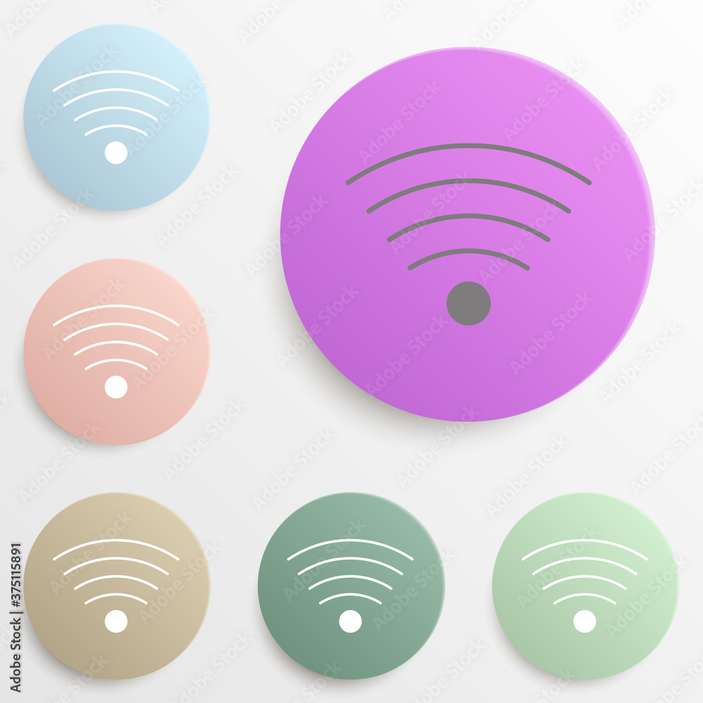 Poster wifi badge color set. simple glyph, flat vector of web icons for ui and ux, website or mobile applic