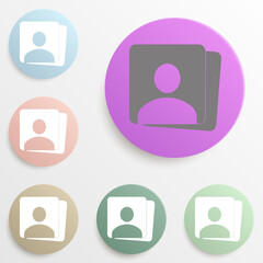 contacts badge color set. Simple glyph, flat vector of web icons for ui and ux, website or mobile application