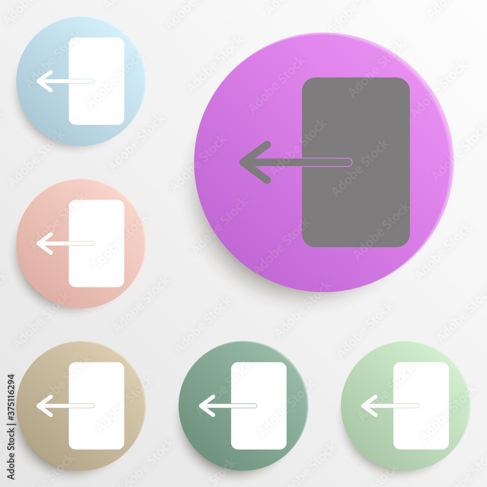 Poster incoming and outcoming calls sign badge color set. simple glyph, flat vector of web icons for ui and