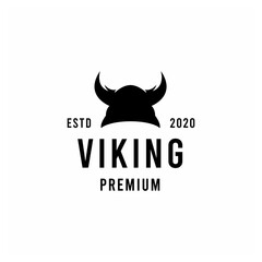 Obraz premium Viking silhouette Vector Logo illustration design vintage