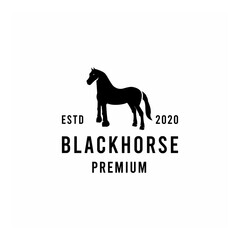 Animal Horse silhouette Vector Logo illustration design vintage
