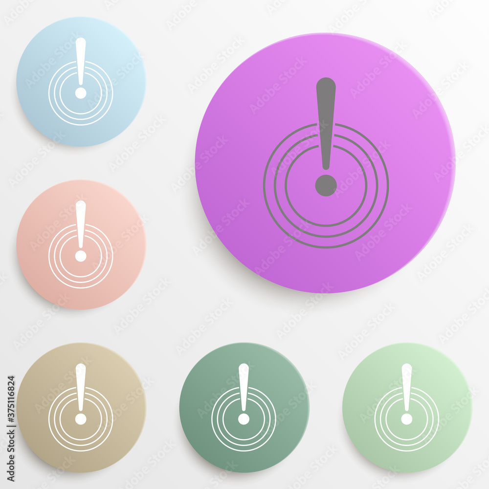 Poster crisis response sign badge color set. simple glyph, flat vector of web icons for ui and ux, website 