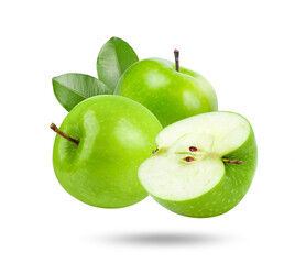 geen apple isolated on white background