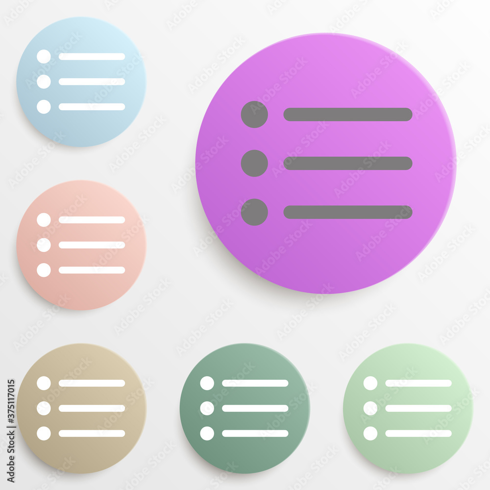 Poster menu application buttonbadge color set. simple glyph, flat vector of web icons for ui and ux, websit