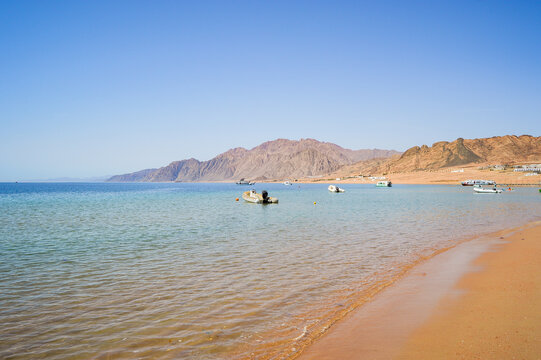 Closeup shot of a Ganet Sinai Resort in Dahab, Egypt on a sunny day