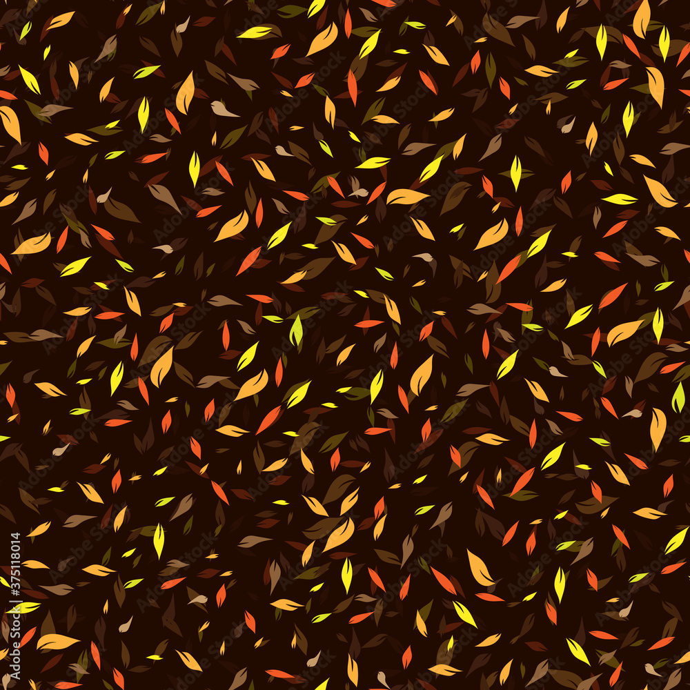 Poster seamless repeating autumn pattern of twigs and leaves
