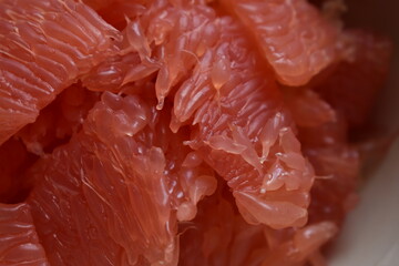 Fresh pink grapefruit, pomelo fruit detail close up