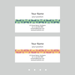 Naklejka premium Business card template. Abstract design in two color schemes.