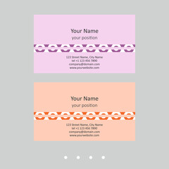 Business card template. Abstract design in two color schemes.