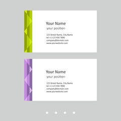 Fototapeta premium Business card template. Abstract design in two color schemes.