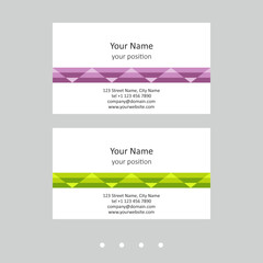 Business card template. Abstract design in two color schemes.