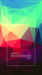juicy geometric triangle. vertical background.