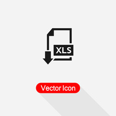 Download XLS File Icon Download Documents Icon Vector Illustration Eps10