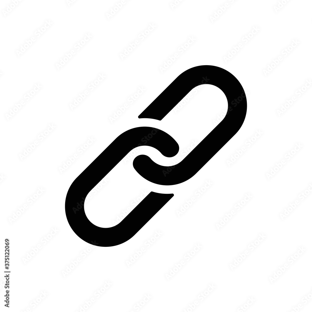 Wall mural Chain, link icon vector. Link icon. Hyperlink chain symbol. Chain vector symbol. External Link icon isolated. Link Icon Flat Design.