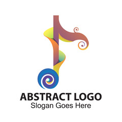 Naklejka premium Abstract logo about music full of color