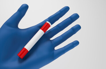 Corona virus mRNA vaccine development with ampoule - 3D illustration