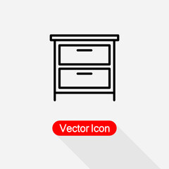 Drawer Icon, Chest Of Drawers Icon Vector Illustration Eps10