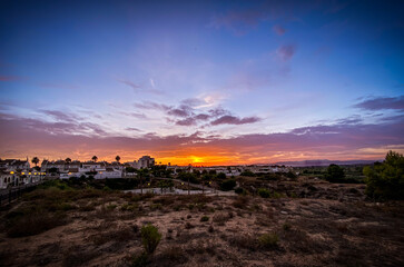 sunset in the mountains